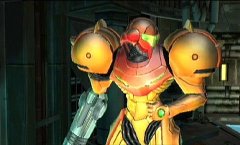 Samus after she once more hacks into a computer system to agin access to an elevator shaft